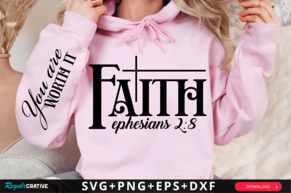Faith Sleeve SVG & Christian Sleeve SVG as T-Shirt Design Graphics