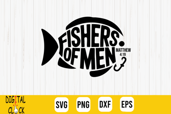 Fishers of Men Matthew 4 19 Jesus Fish for T-Shirt Graphics