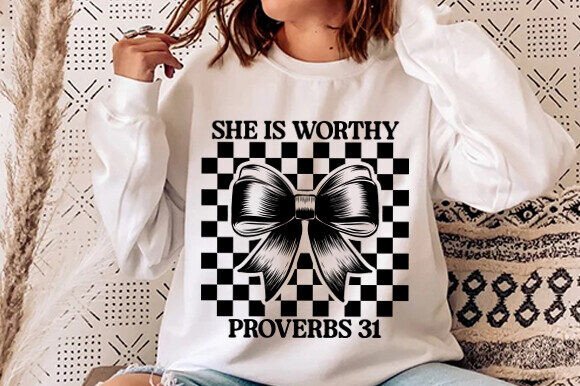 She is Worthy Bow PNG File, Christian