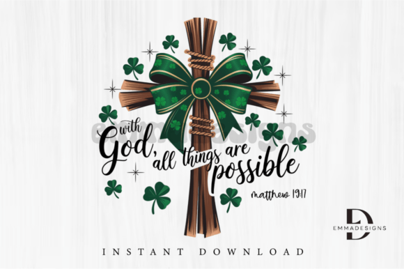St. Patrick's Day Christian Cross PNG: T-Shirt Graphics